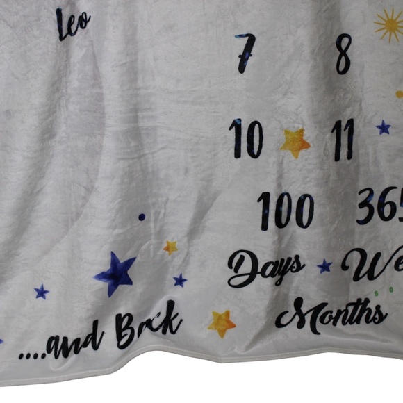 Zodiac Baby Milestone Blanket Leo Love You To The Galaxy And Back - Picture 2 of 4